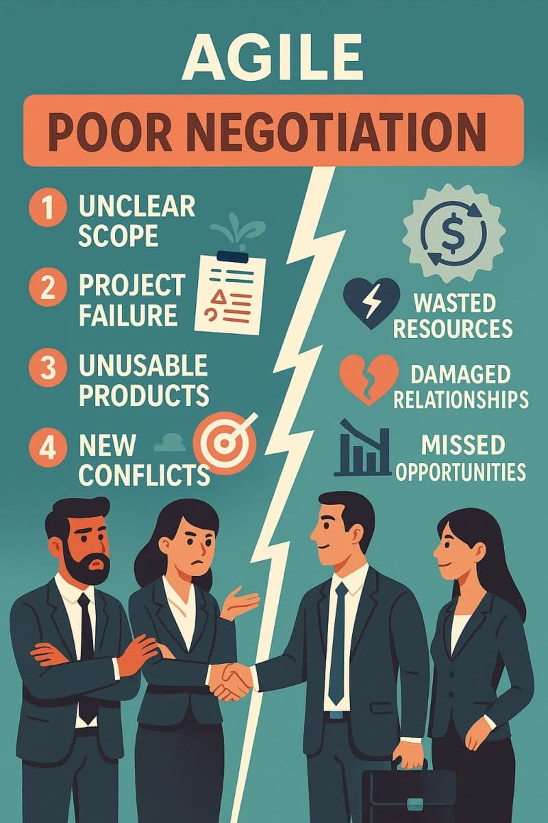 Illustration showing failed project planning due to poor negotiation